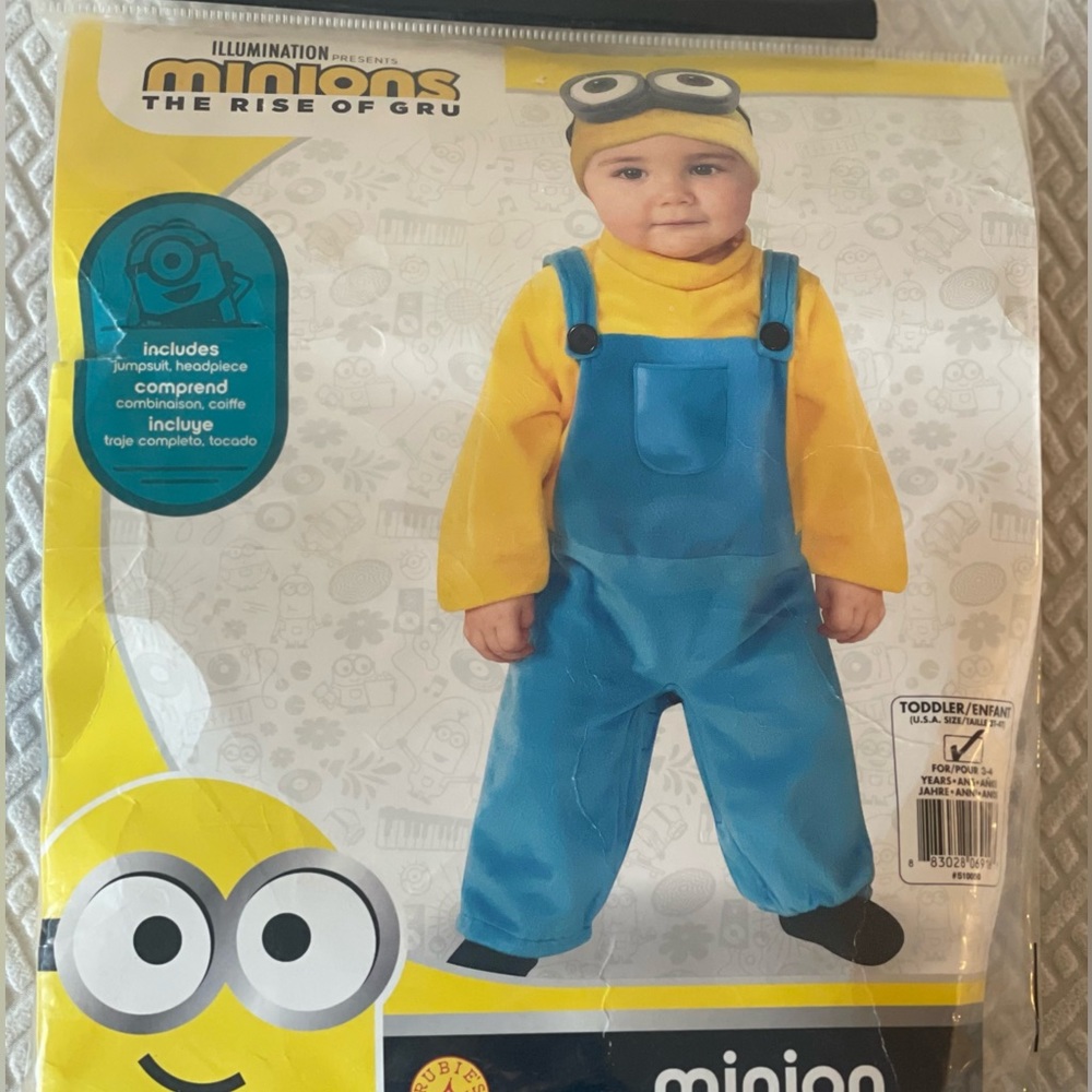 Toddler Minion Halloween Costume 3T-4T